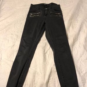 Black skinny jeans, size unknown (assumed 28)